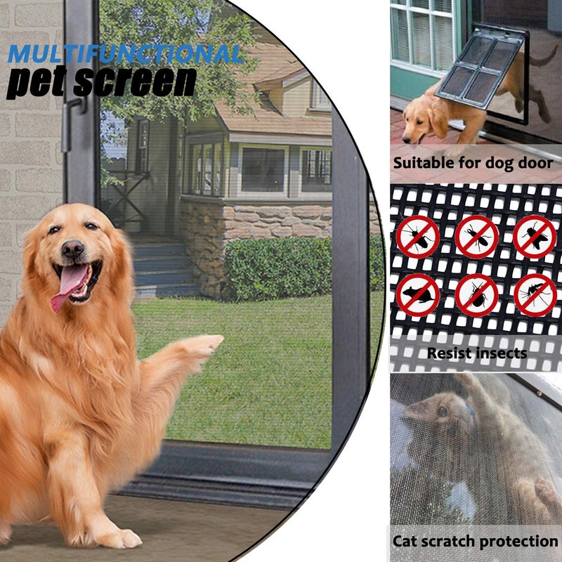 BAFLOTEX Pet Screen Replacement Door Repair Kit 36''x50' Thicken Charcoal Fiberglass Pet Screen Mesh Scratch- Against for Families with Cat or Dog Suitable for Windows, Doors and Porches - Image 5
